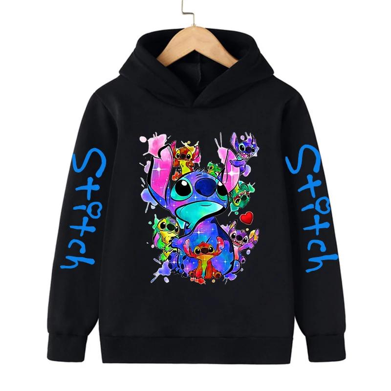 Nuovo Felpa Cool Stitch Bambini Vestiti Cartoni Animati Bambina Bambino Lilo e Stitch Felpa Manga con Cappuccio Top Casual per Bebè