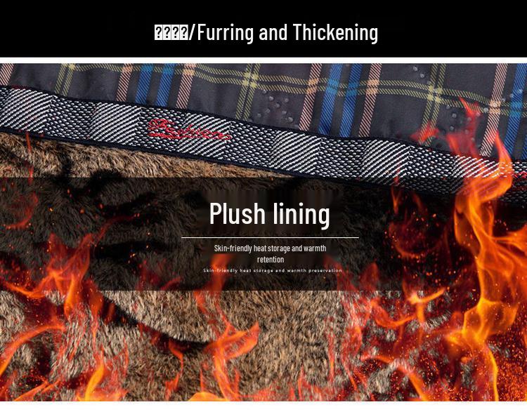 Men's Casual Autumn Leather Jacket - Middle-aged Plus Velvet Thick Style