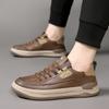 Fashion Korean Style Fashionable Men Comfortable Lace Up Soft Soled Trendy Shoe for Spring New Men Outdoor Sports Round Toe Casual Shoes