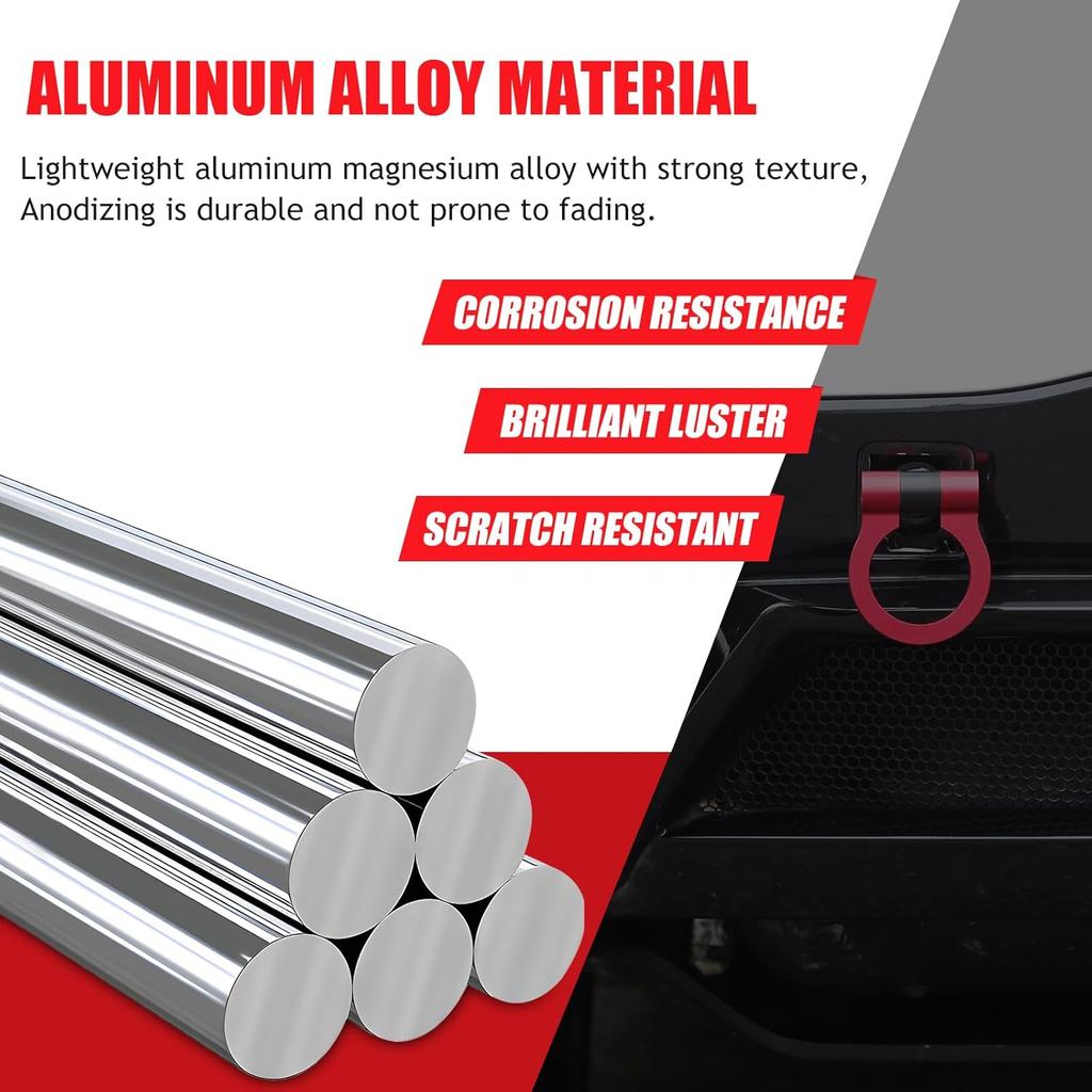 Daeiclru Rear Tow Towing Hook Compatible with Chevrolet Corvette C8 2020-2025, Rear Bumper Trailer Ring Tail Towing Tow Hook Trailer Hitch