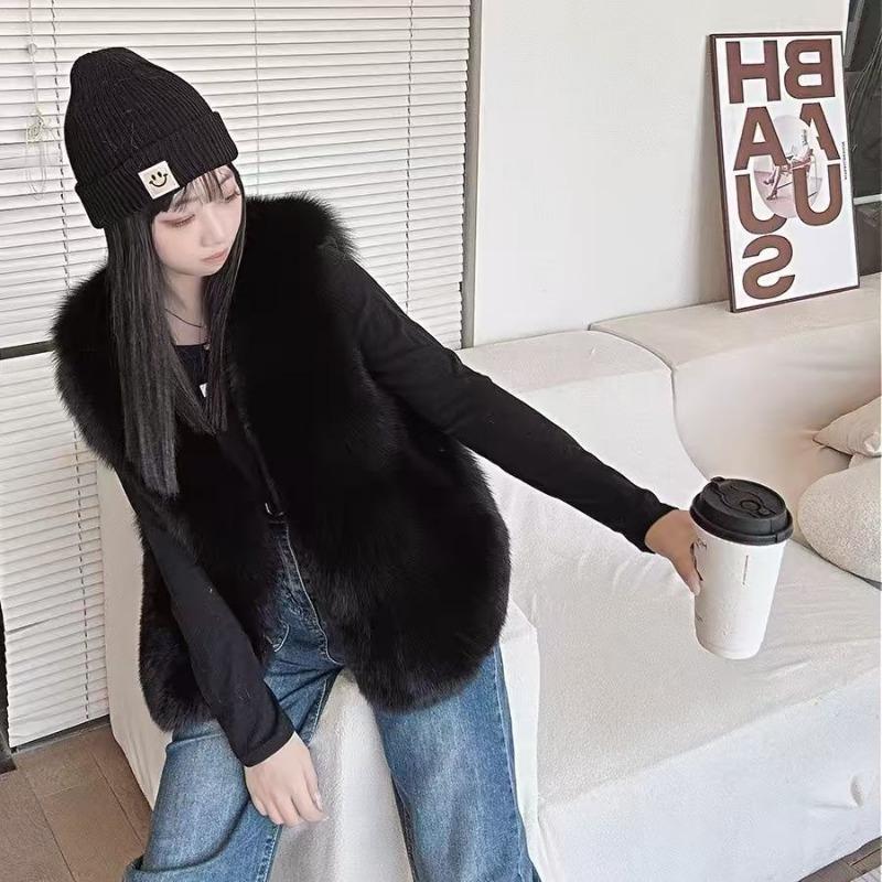 Imitation fox fur, vest, women's light fashionable vest, autumn and winter new short vest, thin vest