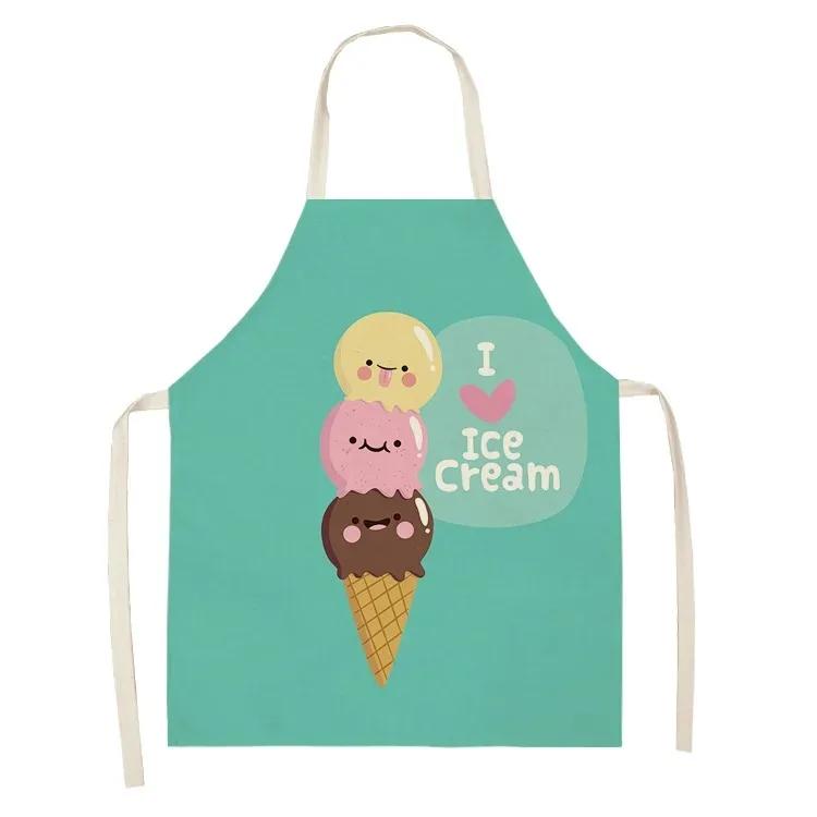 Ice Cream Donut Pattern Kitchen Apron Home Kitchen Cooking Cooking Linen Stain Resistant Chef Sleeveless Apron