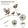 Three Bird Garden Stake Metal Yard Piece with Curved Branch Detail and 24 Inch Soil Insert for Pot Groupings, Lawn Lines and Garden Rows