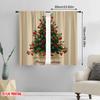 2pcs,2D Plane Printing Curtains&Window Treatment Charming Vintage Christmas Tree Versatile Fabric (without Rod) Art Deco Festive