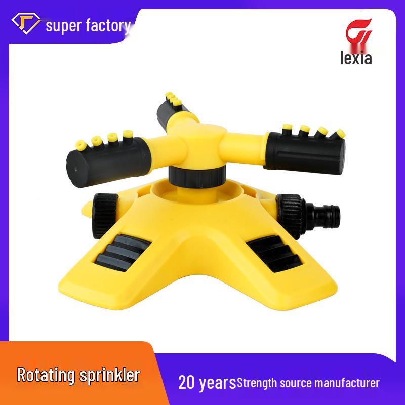 Three-Nozzle 360° Automatic Rotating Irrigation Sprinkler for Watering Flowers
