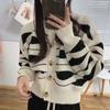 Cardigan Sweater 2023 Autumn Wave Stripe Sweater for Women Design Sense Knitted Cardigan Versatile and Lazy Sweater Female Coat
