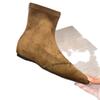 2025 new inner height increase explosion woven Korean version small square head suede bare boots niche short boots foreign versatile women's boots
