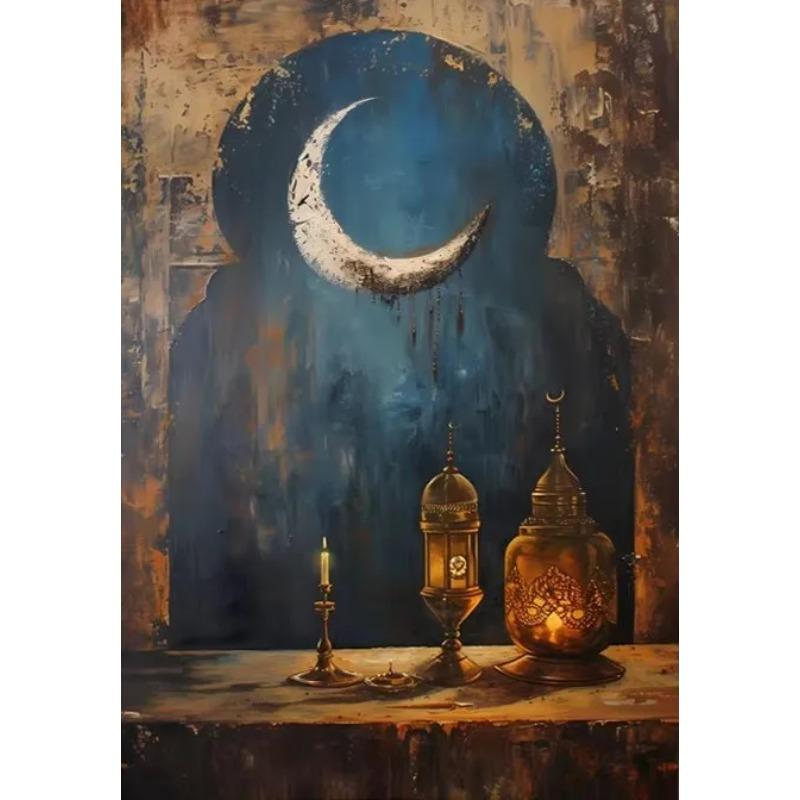 Eid Mubarak Decor Painting Wall Decoration Vanvas Poster Ramadan Print Bedroom Living Room Corridor Decoration Ramadan Gift