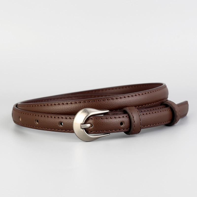 Leather Waist Belt With Nickel Plated Buckle For Office And Daily Wear