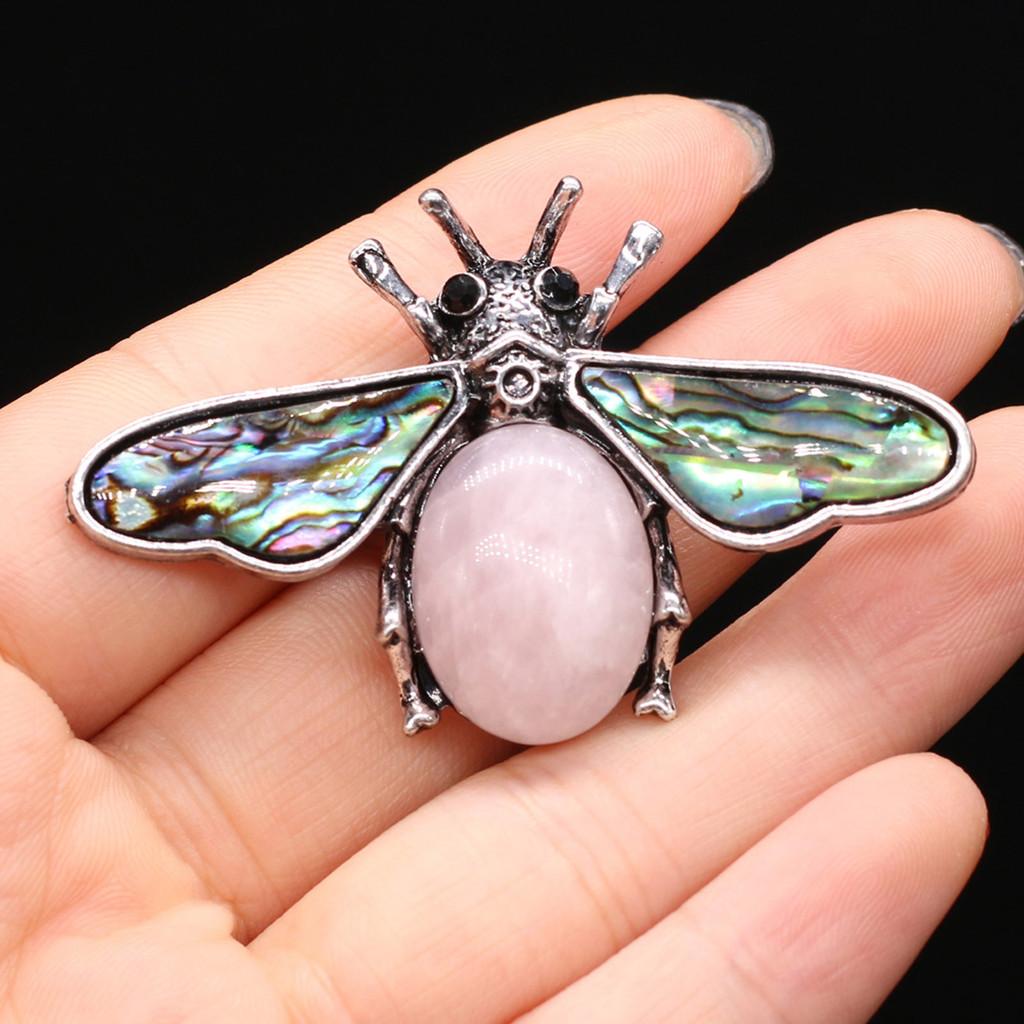 Classic Alloy Butterfly Brooch Pin With Faux Stone And Shell For Women Fashion Accessory