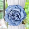 2PCs Faux Roses Curtain Tiebacks For Window Treatments Polyester Fabric