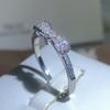 New Exquisite White Zirconia Bow Ring Sweet And Simple Party Birthday Gift  Stamp Fashion Jewelry