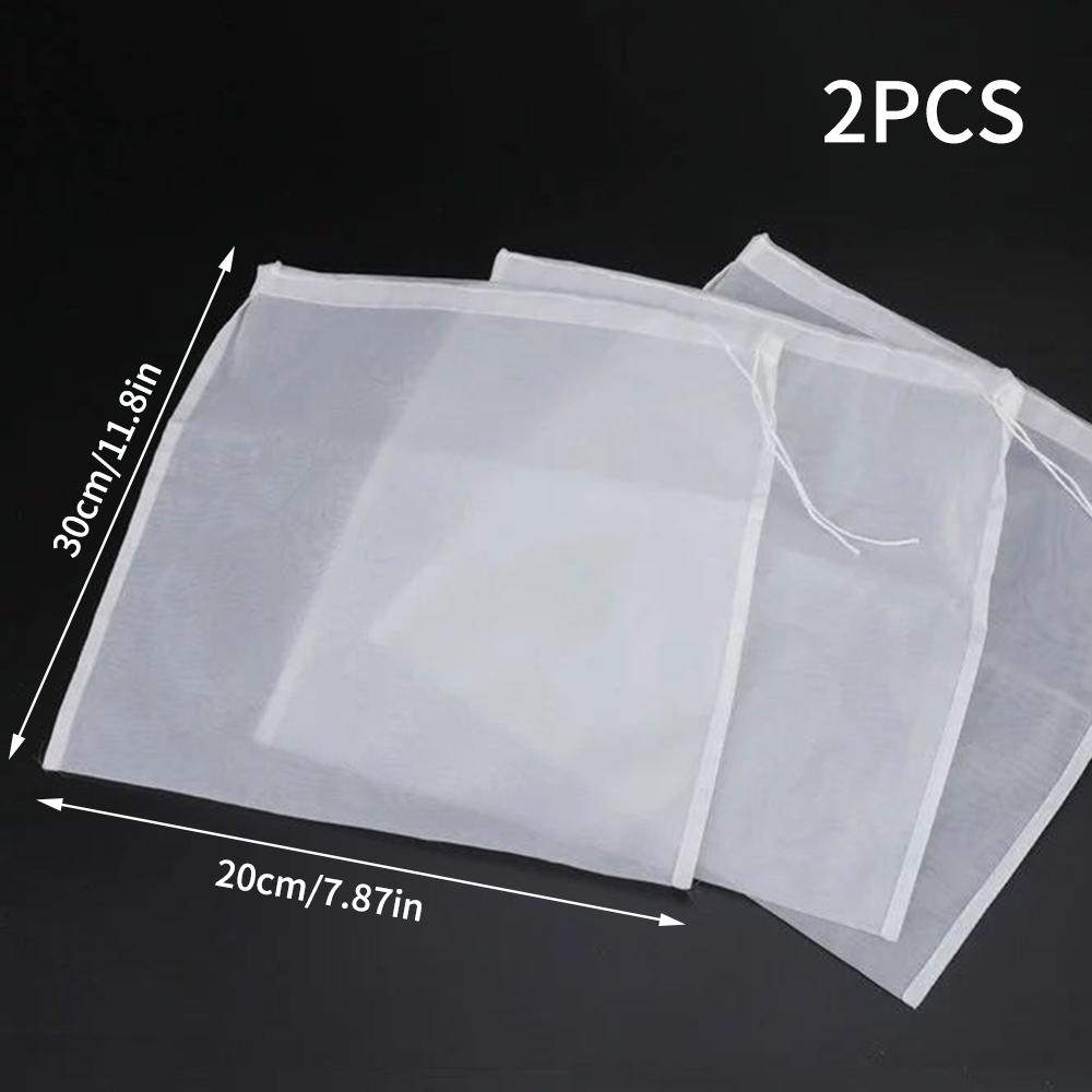 2PCS Drawstring Nylon Filter Bag Household Disposable Medicine Non-Woven Mesh Bag Stuffing Bag