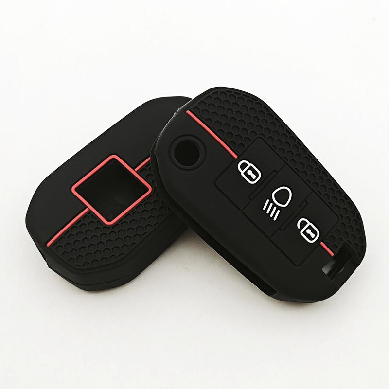 1PC Luxury Silicone Remote Car Key Case Cover Bag 3 Buttons For For Peugeot 508 301 2008 3008 408 For Citroen C4 CACTUS C5 C3 C4
