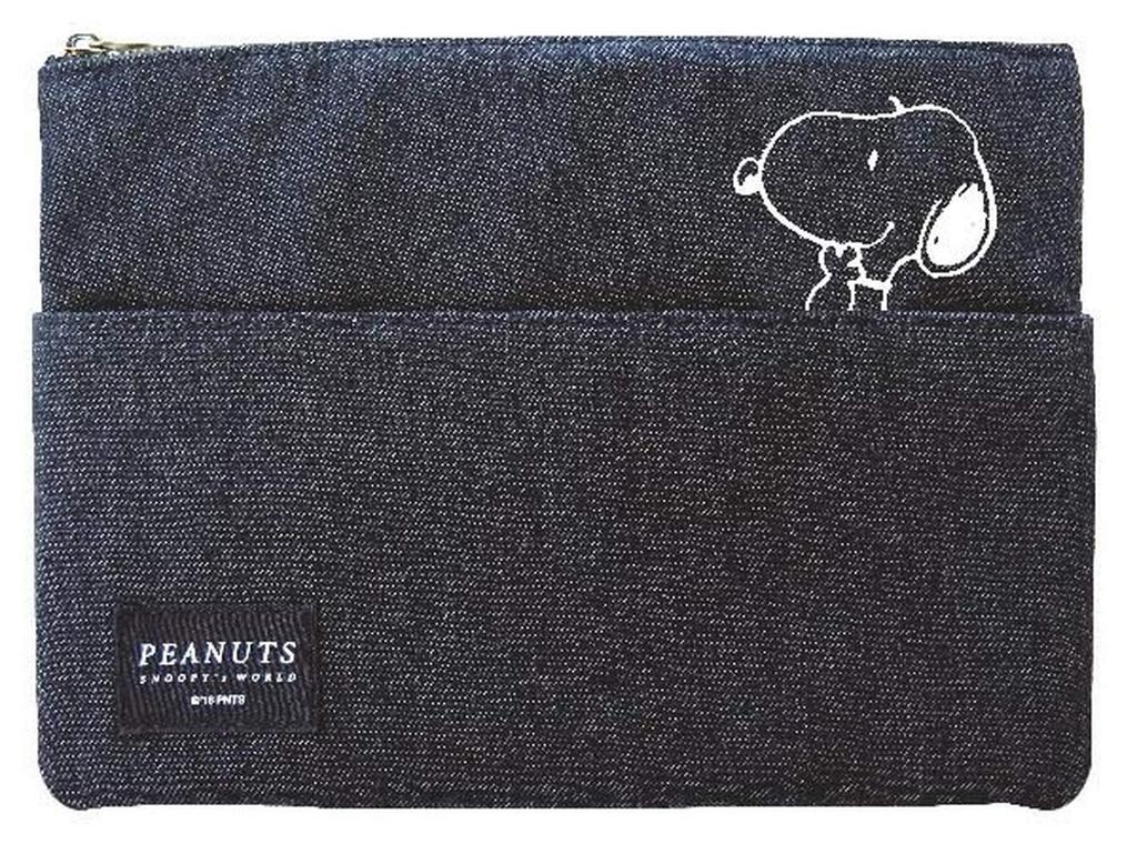 Snoopy Pencil ES228A Case, Denim, Black,