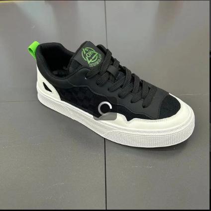 Summer New Little White Shoes Trendy Men'S Shoes Leather Splicing Light Breathable Versatile Shoes Rubber Sole Shock Absorption And Wear Resistance
