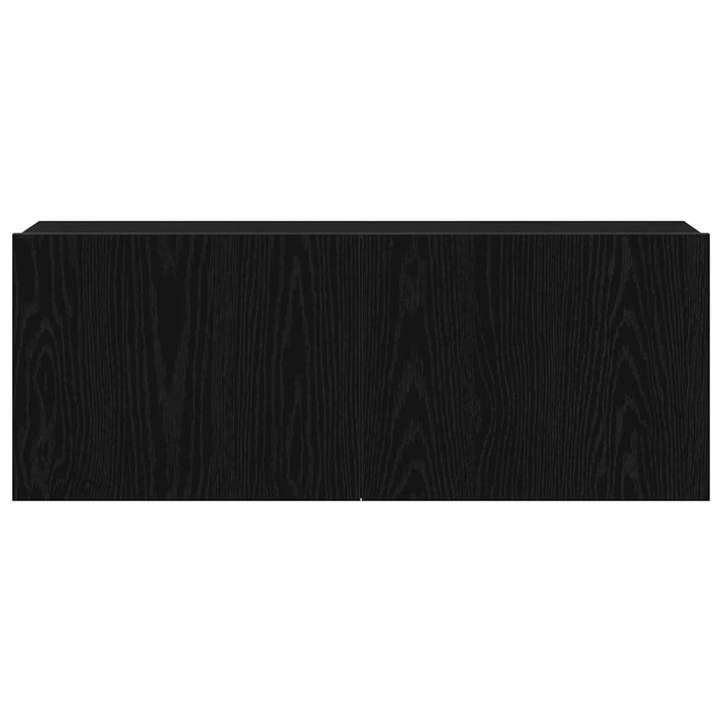 TV Stand Black Oak Effect 80 x 30 x 30 cm Engineered Wood