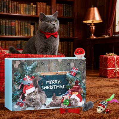 Yousheng Cat Advent Calendar Interactive Cat Toys Plush Mouse Assorted Balls Wand Set 24 Days Christmas Countdown Calendar Gifts for Cat Lovers Kitten