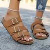 Fashion 2025 Summer Fashion Women's Buckle Sandals New Sexy Open Toe Casual Sandals Comfortable Platform Shoes Flat Slippers Zapatos