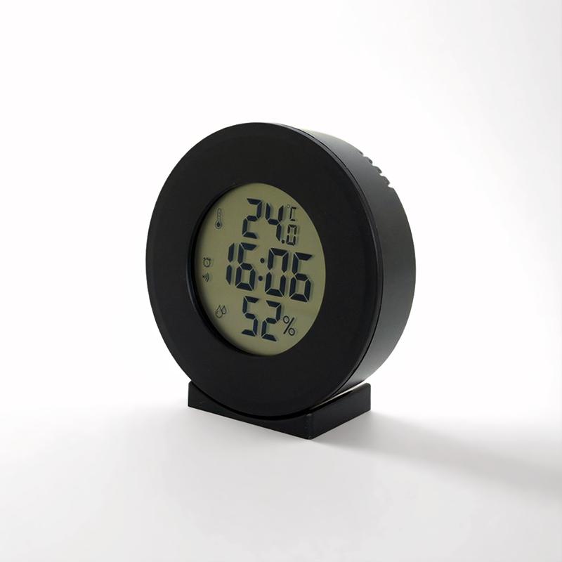 

Digital LCD Travel Alarm Clock With Temperature Hygrometer Mini Desk Wall Clock Battery Powered чорний