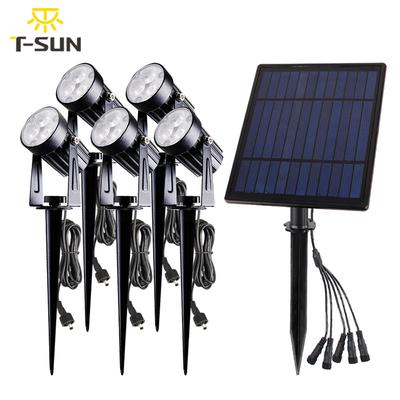 T-SUN Kaltweiß Solar Spotlight Licht IP65 Wasserdicht Einstellbare Helligkeit Solar Garten Licht Solar Licht Outdoor Solar Lampe