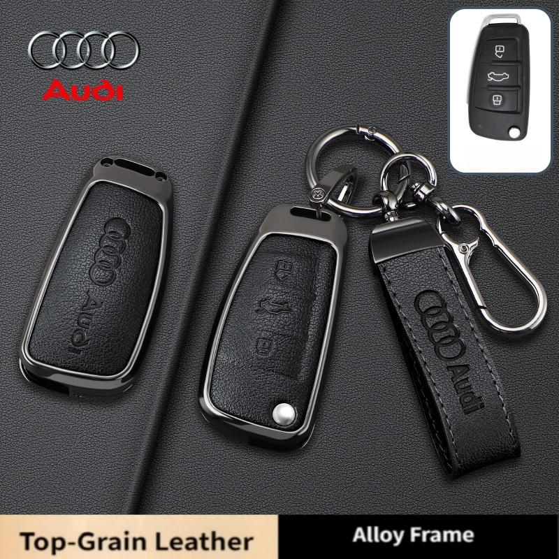 New Zinc Alloy Leather Car Remote Key Case Cover for Audi A1 A3 8P A4 A5 A6 C7 A7 S3 S7 S8 R8 Q2 Q3 Q5 Q7 Q8 Sq5 Tt Rs3 Rs6