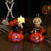 Creative Glowing Skull Ornaments for Halloween Decorations, Multi-colored Flashing Pumpkin Lanterns for Halloween Party Setup Props
