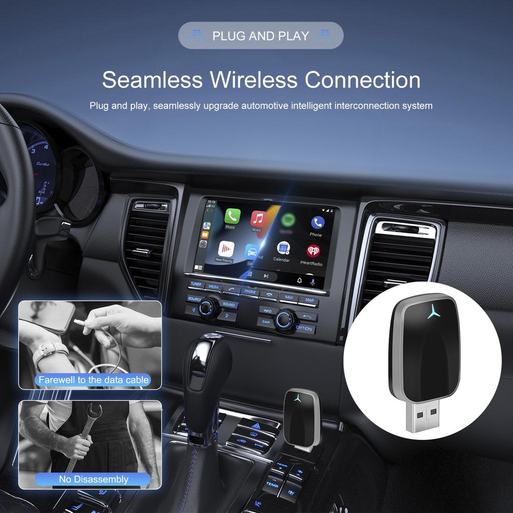 2 in 1 Wireless Apple Carplay Android Auto Adapter USB Car Dongle Connect Box