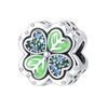 Green Horseshoe Tree of Life Four Leaf Clover Charm 925 Silver Beads DIY Bracelet Jewelry Making Supplies