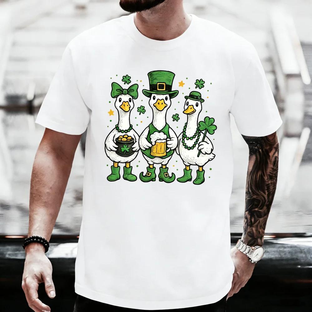 St Patricks Day Mens And Womens TShirts 3D Cute Duck Printed ONeck Pullover Funny Carnival Party Comfortable Unisex Clothes