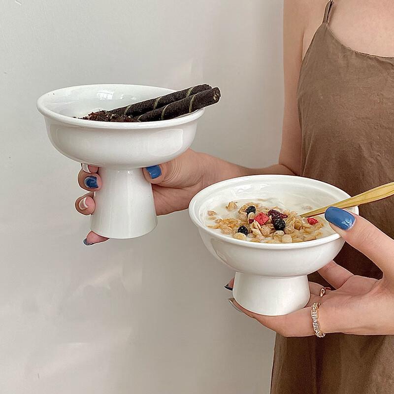 Minimalist Ceramic Pedestal Dessert Bowl
