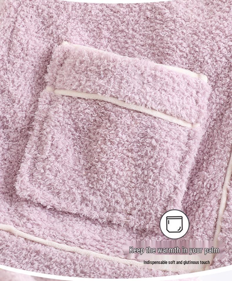 Set pigiama da donna in flanella invernale - Spesso, maniche lunghe, pantaloni, cardigan, caldo, casual, vestibilità ampia