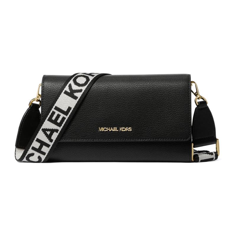 MICHAEL KORS Jet Set Commuting Presbyopia Flap Leather Shoulder Crossbody Bag Large Women s Black чёрный