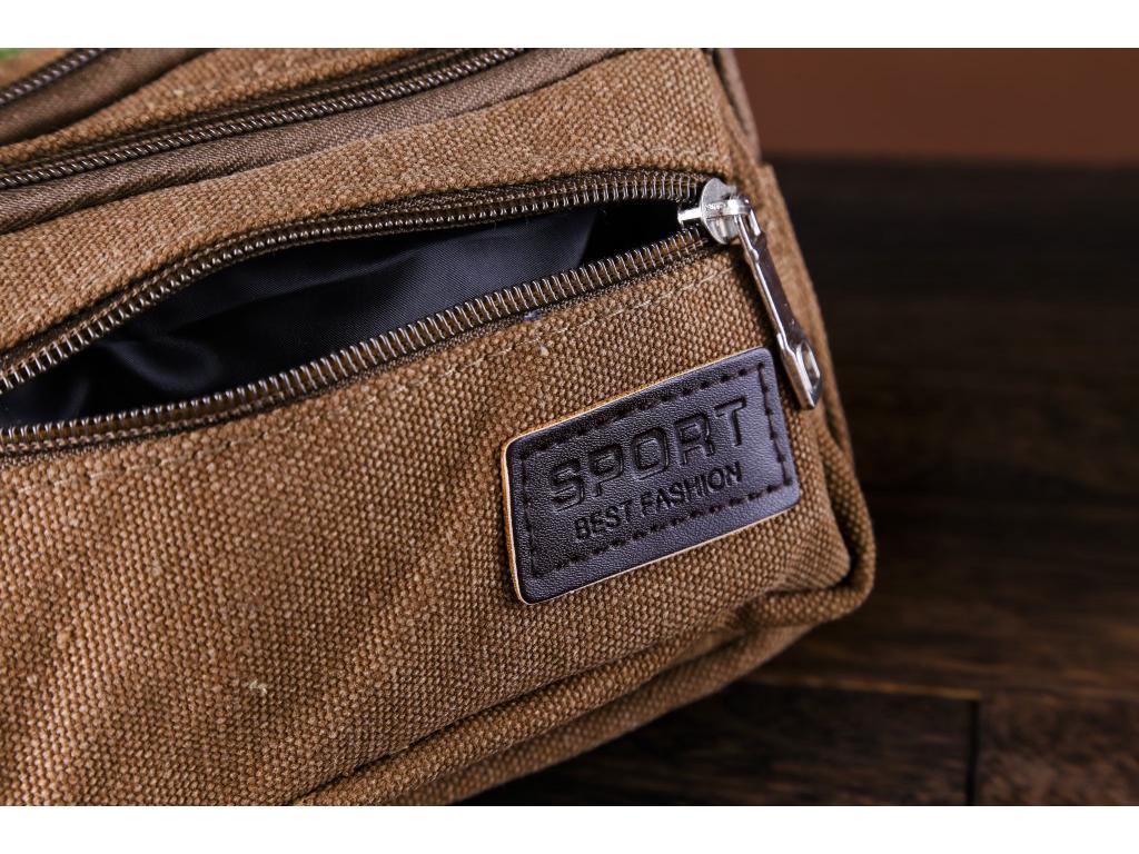 Compact Wear-Resistant Canvas Waist Bag: Multifunctional, Large Capacity, Anti-Theft, Simple Fashion