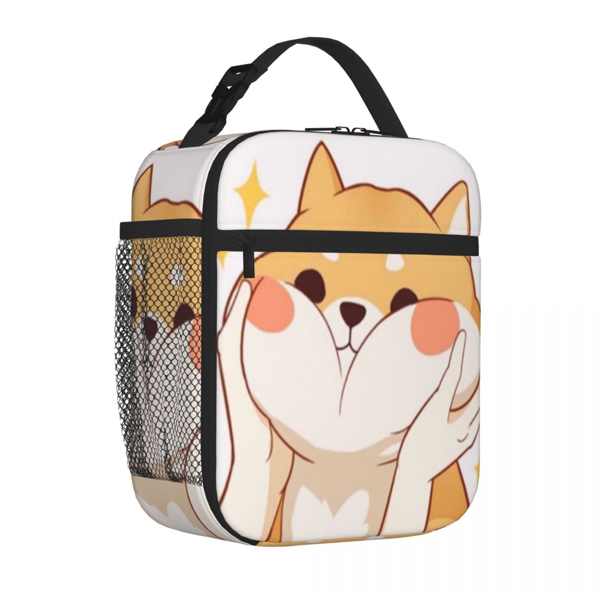 Bestselling Kawaii Shiba Inu Gloss Finish Neoprene Lunch Bag Bus Trip Compact Lunch Bag One Size