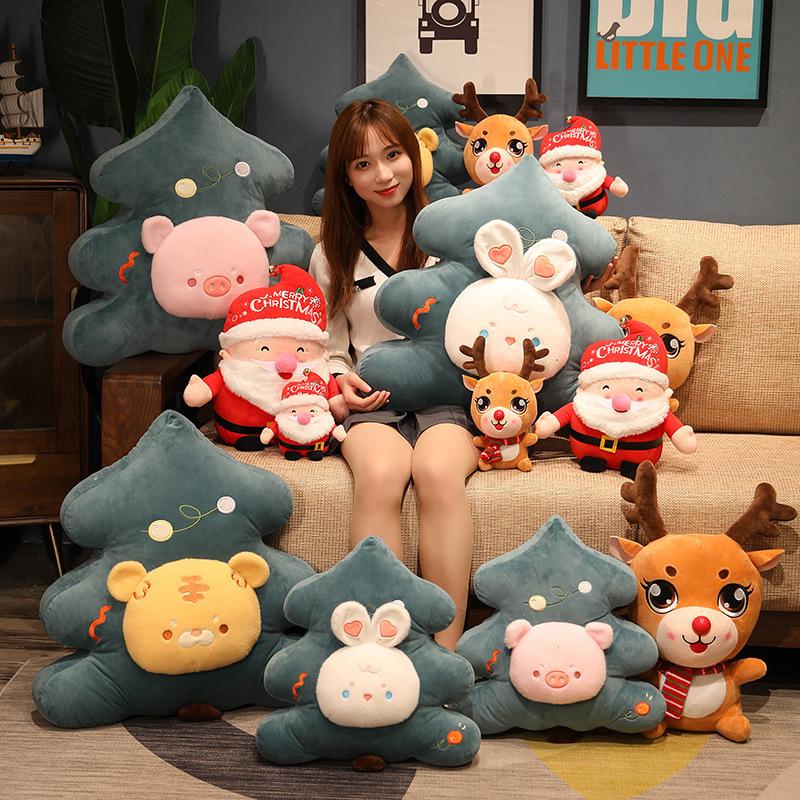 Santa Claus doll cute elk doll Christmas tree throw pillow rag doll Christmas children's gift