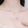 Inlaid Round Heart-Shaped Necklace Female Korean Version Niche Light Luxury Ins Style Pendant Simple Collarbone Chain Quality