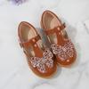 Děti Neformální Mary Janes pro svatební show 2024 New Butterfly Neklouzavé Dětské Dívčí Obuv Mělké ploché na suchý zip
