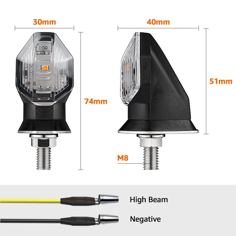 8mm Mini Motorcycle LED Turn Signals Light Amber Indicator Flasher Lamp For Honda Yamaha 12V Motorcycle Turn Signal Lights