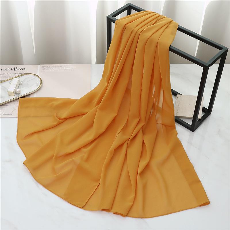 

Прямоугольный шарф из жемчужного сплошного шифона: Универсальный женский платок и шаль. 175*70cm