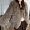 Winter Fashion Fluffy Fur Coat Women High Street Elegant Thick Warm Faux Fox Fur Jacket Female Overcoats Outerwear