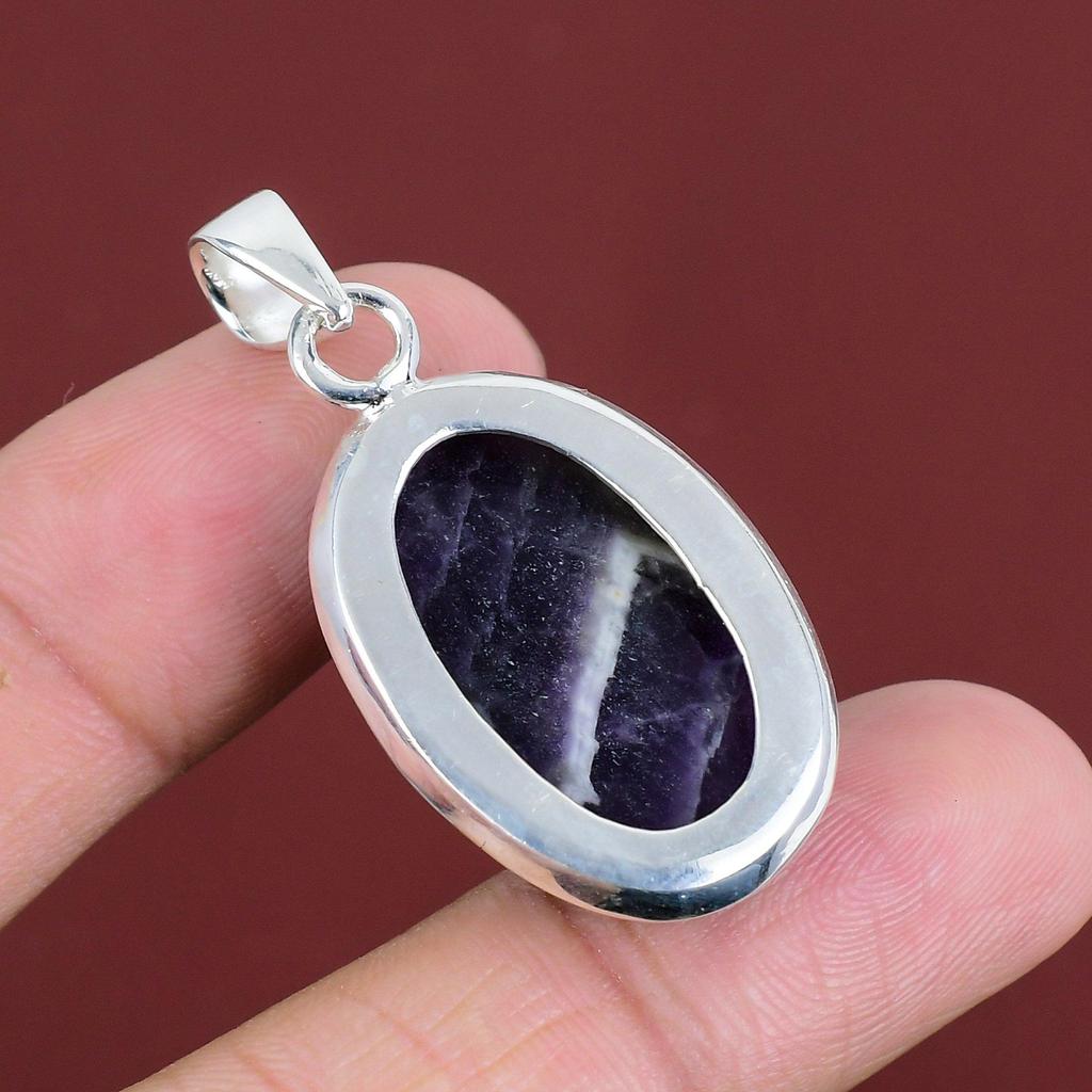 Chevron Amethyst Pendant 925 Sterling Silver Pendant Birthstone Jewelry Handmade Top Quality Gemstone Pendant Gifts For Mom Stylish Pendant