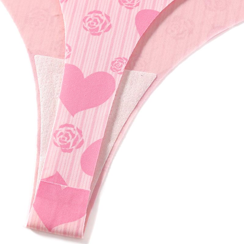 TERMEZY Damen Sexy Nahtloser Tanga Niedrige Taille Herzmuster Höschen Yoga Atmungsaktive Körpernahe Slips