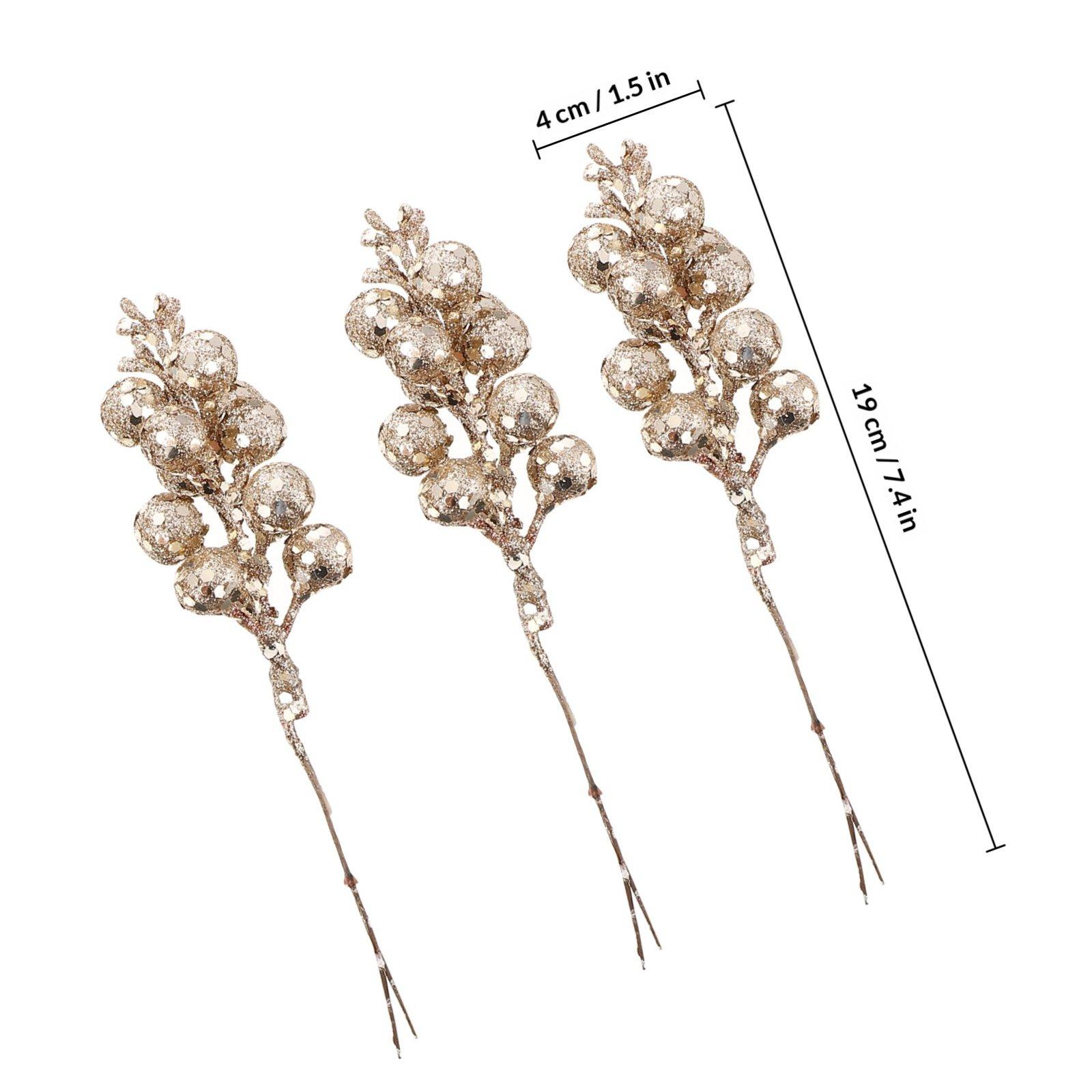 

5 шт. Рождественские украшения Ветки Реалистичные Веточки Декор для Рождественской елки Торгового центра Витрины Фотоаксессуары Праздничная атмосфера серебряный