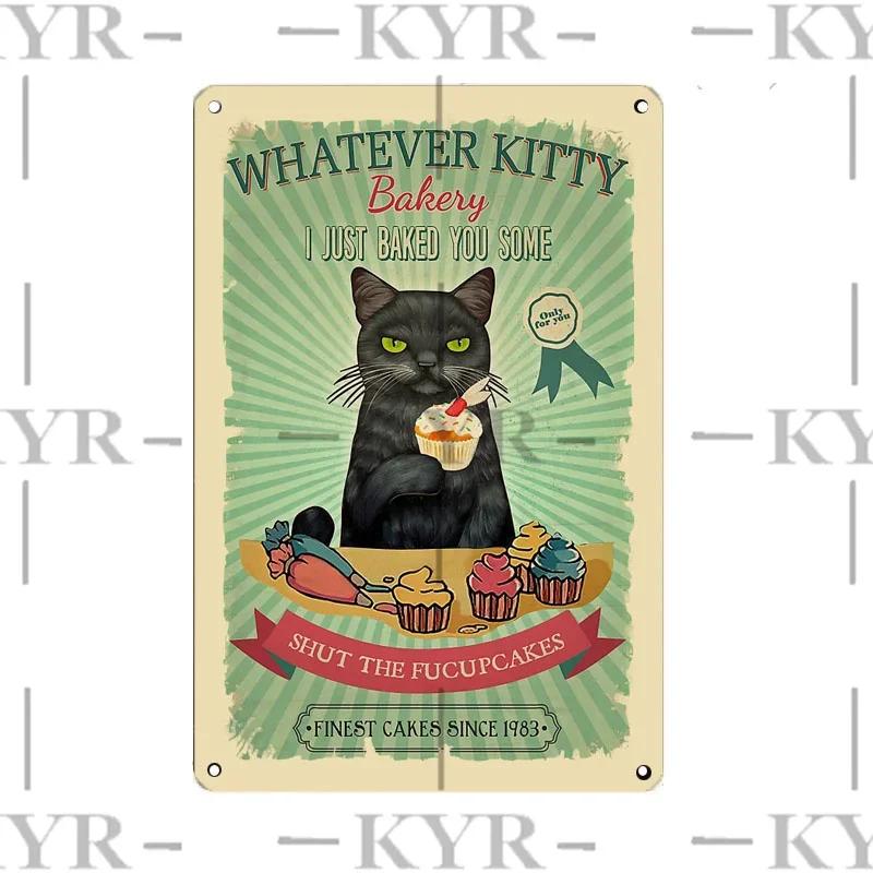 Haustiere Schwarze Katze Taschentuch Lässig Buch Tier Affe Trinken Blech Iron Painting Badezimmer Schlafzimmer Wohnzimmer Metallschild Wanddeko