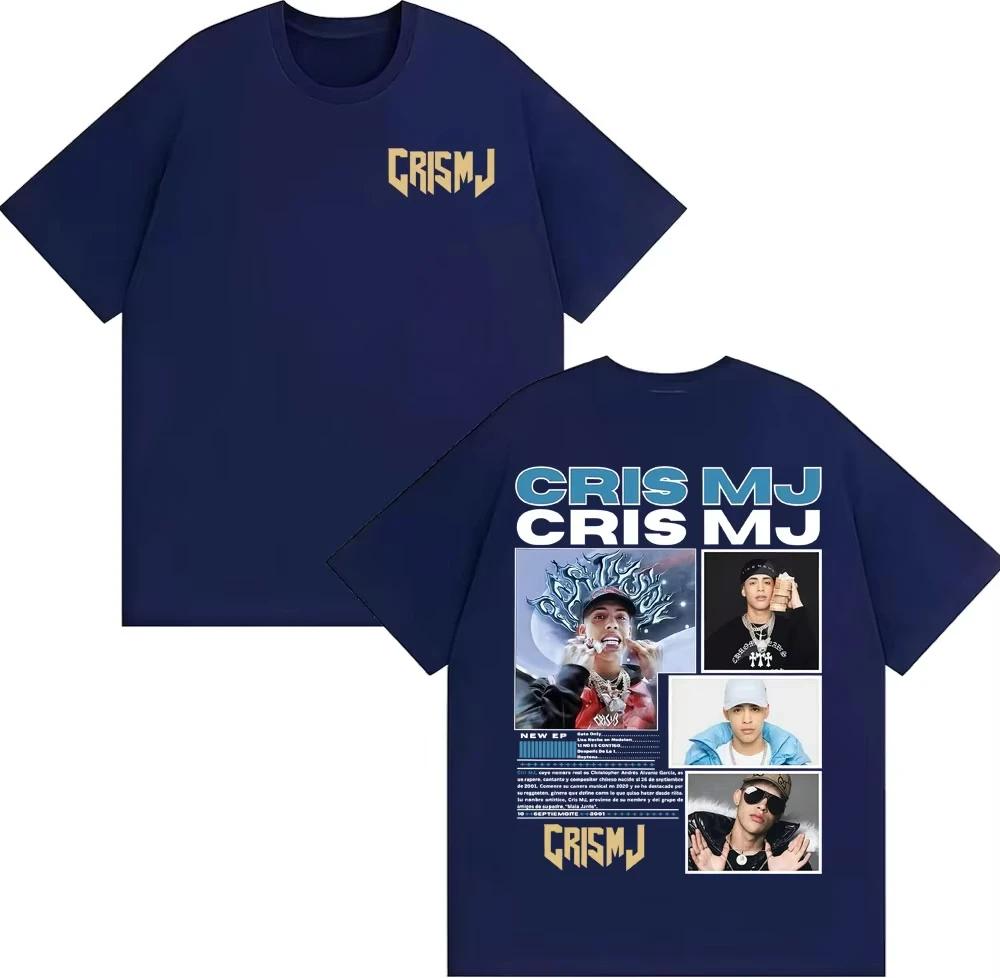 Rapper CRIS MJ Album Tour Cover Tshirts for Unisex Vintage 90s Hip Hop Street Tshirt Casual Pure Cotton Short Sleeve Top