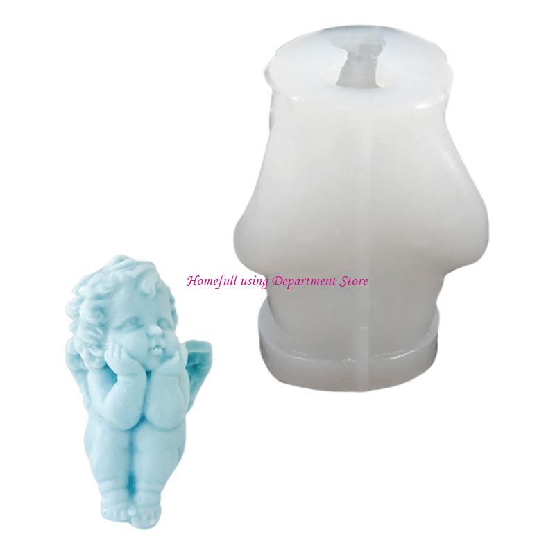 Geflügelter Baby-Statue Silikonform für Kerzen- und Seifenherstellung Silikonformen für handgemachtes Valentinstagsgeschenk