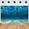Fundal Realist cu Lumina Soarelui Subacvatic Ocean Albastru Profund Design Fundal pentru Studio Fotografie Portrete Copii Mici