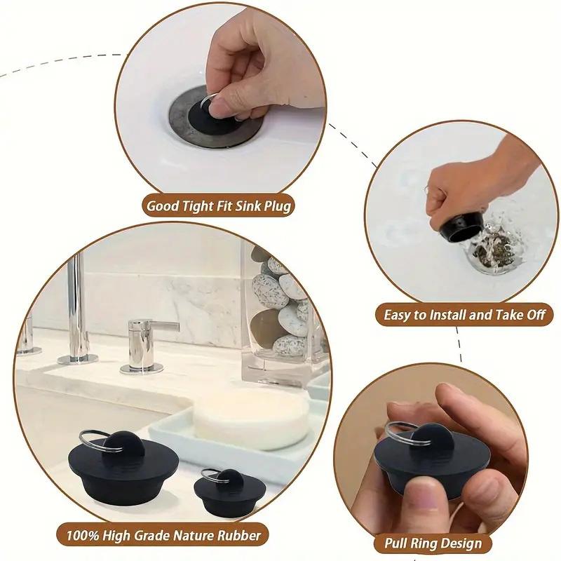 Rubber Drain Stopper Kitchen Rubber Sink Plug Bathroom Floor Drain Plug Stopper Laundry Leakage-Proof Plug Bathroom Supplies