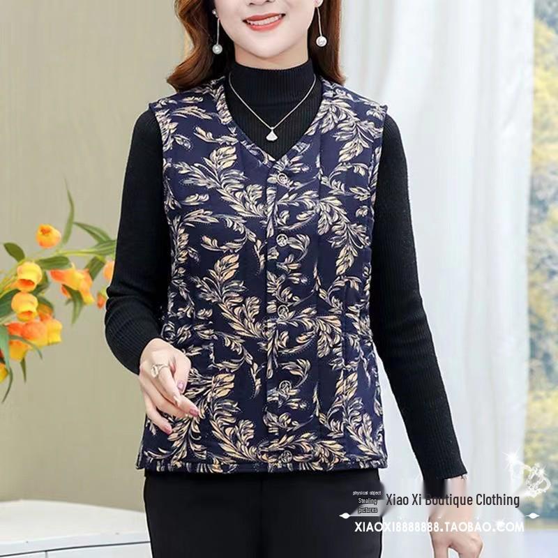 Camel Down Cotton Vest for Women - Autumn & Winter Versatile Shoulder Warmer for Middle-aged & Elderly Moms